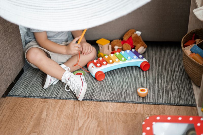 A child playing with toys during quiet time